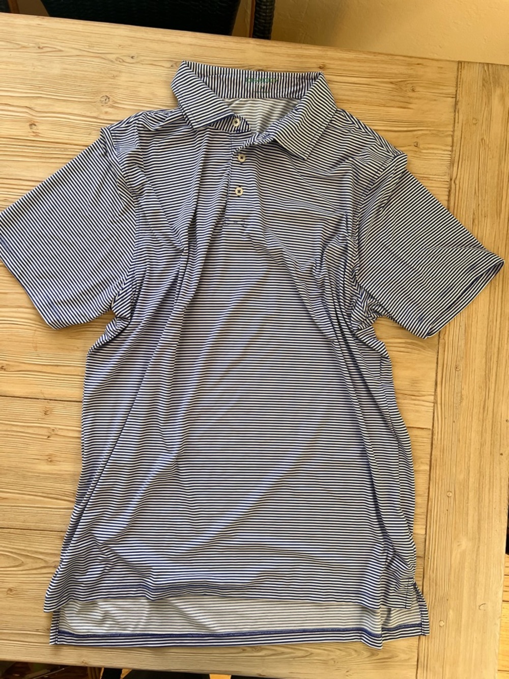 B. Draddy Sport Polo 2-Pack Blue Stripe Golf Performance Shirts Medium - Picture 3 of 5